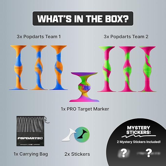 Popdarts PRO Pack Game Set (Neon) - Indoor, Outdoor Suction Cup Throwing Game - Competition with a POP