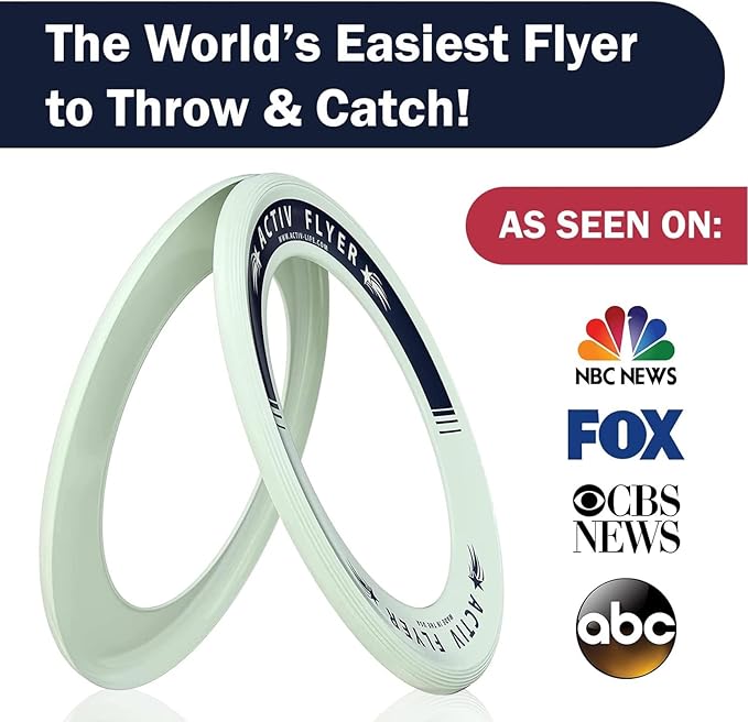 Activ Life Kid’s Flying Rings (2 Pack) They Fly Straight & Don’t Hurt, 80% Lighter Than Standard Rings - Replace Screen Time with Healthy Family Fun - Get Outside & Play