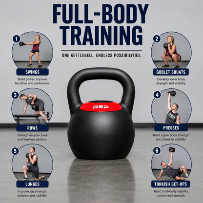 Rep Fitness Adjustable Kettlebell | 24 kg | Weight Set for Home Gym | Strength Training Equipment