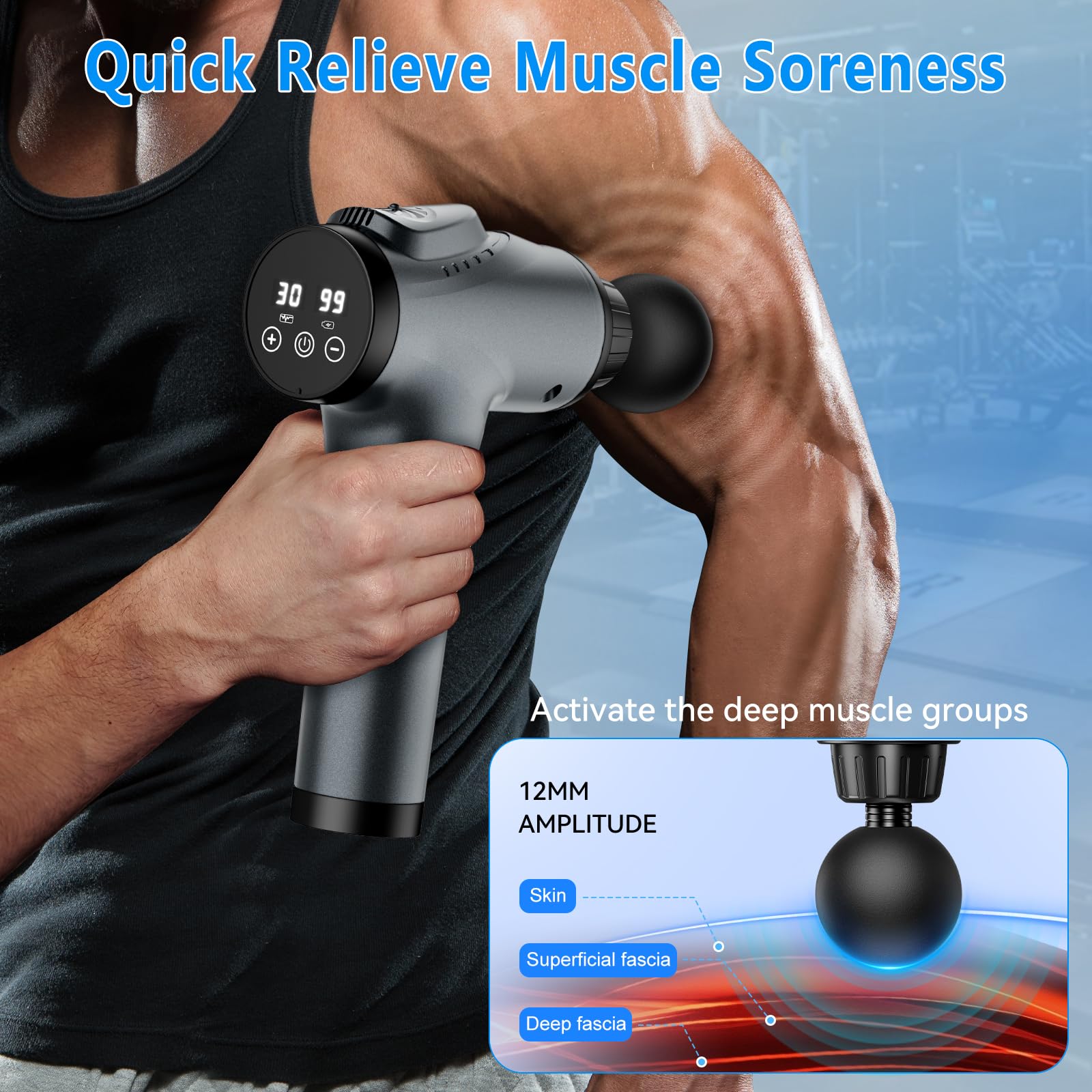 APHERMA Massage Gun, Muscle Massage Gun for Athletes Handheld Electric Deep Tissue Back Massager