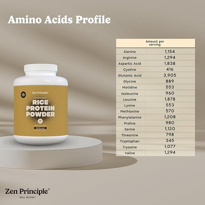 Zen Principle Organic Brown Rice Protein 6 LB. USDA Certified Organic. Unflavored. Non-GMO. Vegan.
