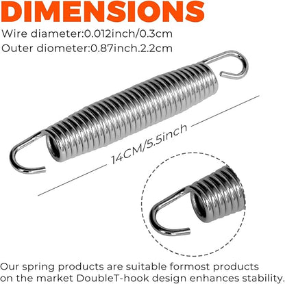 72 Pieces Trampoline Springs 5.5 inch，Equipped with T-Shaped Spring Installation Hook，Replacement Trampoline Springs