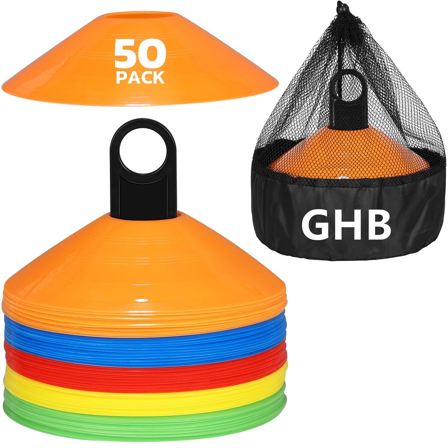 GHB Soccer Cones 25/50/100 Pack Disc Soccer Sport Cones