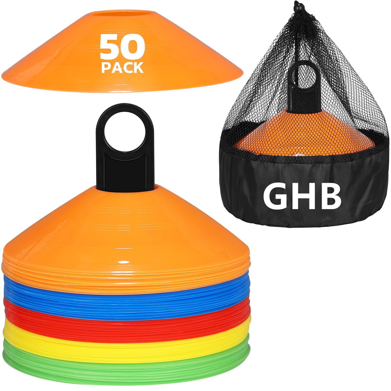GHB Soccer Cones 25/50/100 Pack Disc Soccer Sport Cones