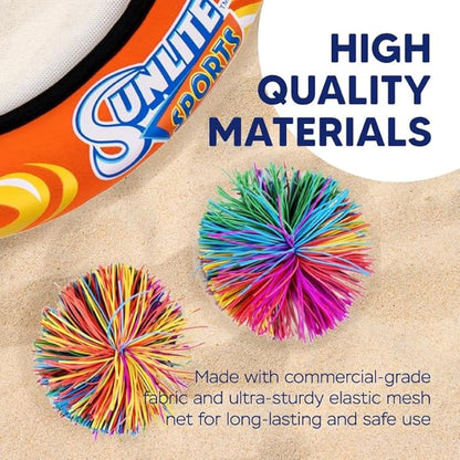 Sunlite Sports Bongo Discs, Ball Paddle Game, Ball Throwing Outdoor Games for Beach, Lawn, Backyard, Camping, Fun Beach Sports Toys, Set of 2