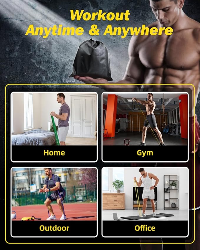 Zacro Resistance Bands, 6 Resistance Levels Pull Up Assistance Bands, Exercise Bands for Men&Women, Heavy Duty Resistance Band Set with Door Anchor, for Working Out, Muscle Training, Physical Therapy