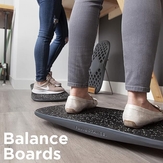 FluidStance Adult Balance Board for Standing Desk - Anti Fatigue USA Made 360 Degree Rocker Wobble Board as Exercise Equipment to Increase Focus & Movement - Sustainable Anti-Slip Plane Standing Board