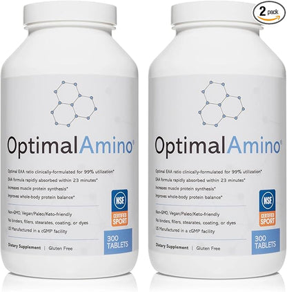 Tablets Fitness Bundle (600 Count) | 99% Utilized Essential Amino Acid (EAA) Supplement | Increase Muscle Recovery, BCAA Protein Pre/Post Workout, NSF Certified for Sport® Certified