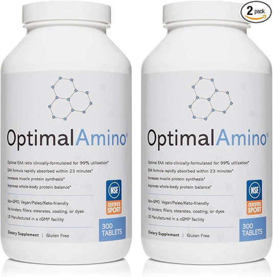 Tablets Fitness Bundle (600 Count) | 99% Utilized Essential Amino Acid (EAA) Supplement | Increase Muscle Recovery, BCAA Protein Pre/Post Workout, NSF Certified for Sport® Certified