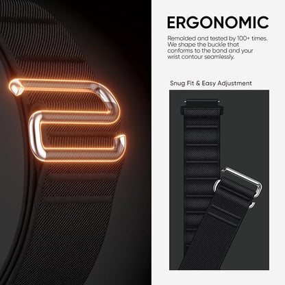 Suitisbest S-Hook Sport Band Compatible with Samsung Galaxy Watch 6 5 4 7 FE Band, Watch 6/4 Classic, Watch 5 Pro, Durable and Adjustable Nylon Loop Strap for Galaxy Active1/Active2