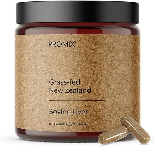 ProMix Nutrition Grass Fed Raw Beef Liver Supplement, Multivitamin - Bioavailable Vitamin A, B12
