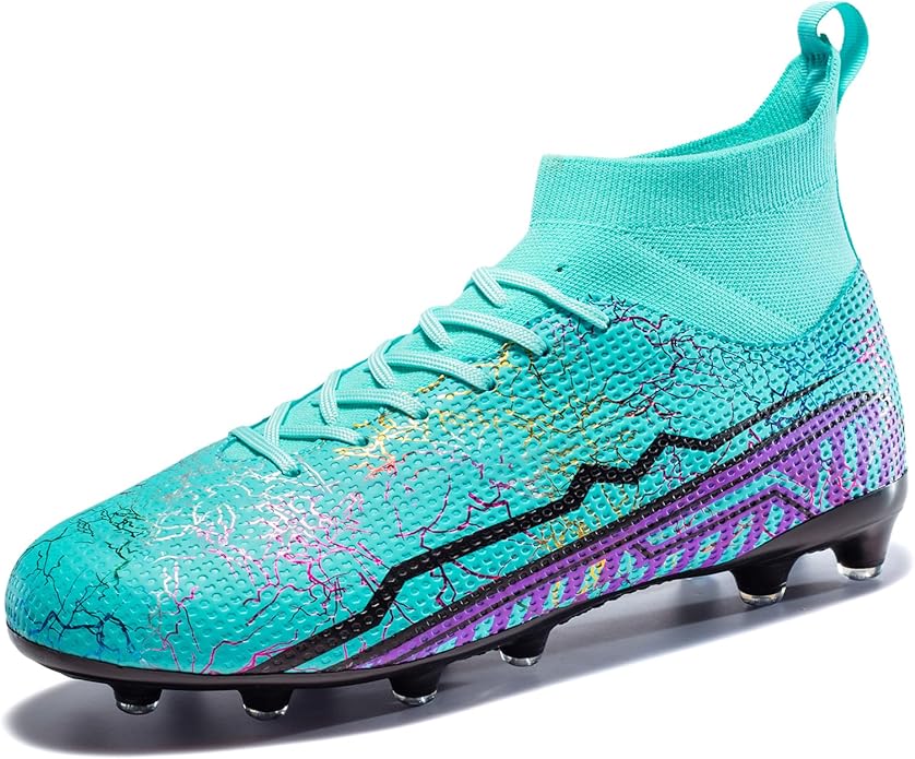 Soccer Cleats Mens Football Cleats Professional Soccer Shoes High-Tops Non-Slip Spikes for Big Boys Wide Training Sneaker