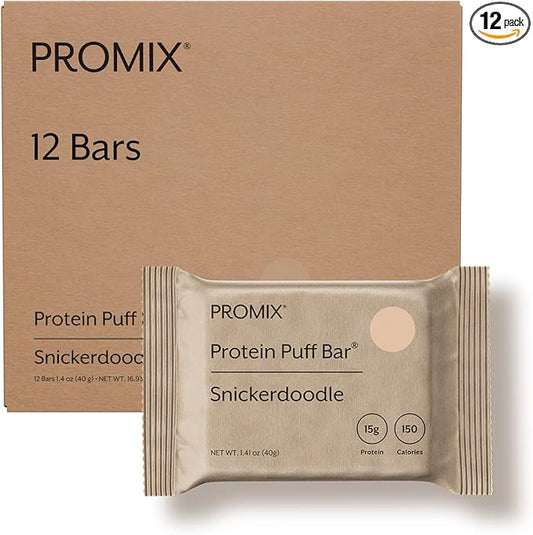 ProMix Nutrition Protein Puff Bars - Snickerdoodle - Marshmallow Crispy Treat - Great Tasting &