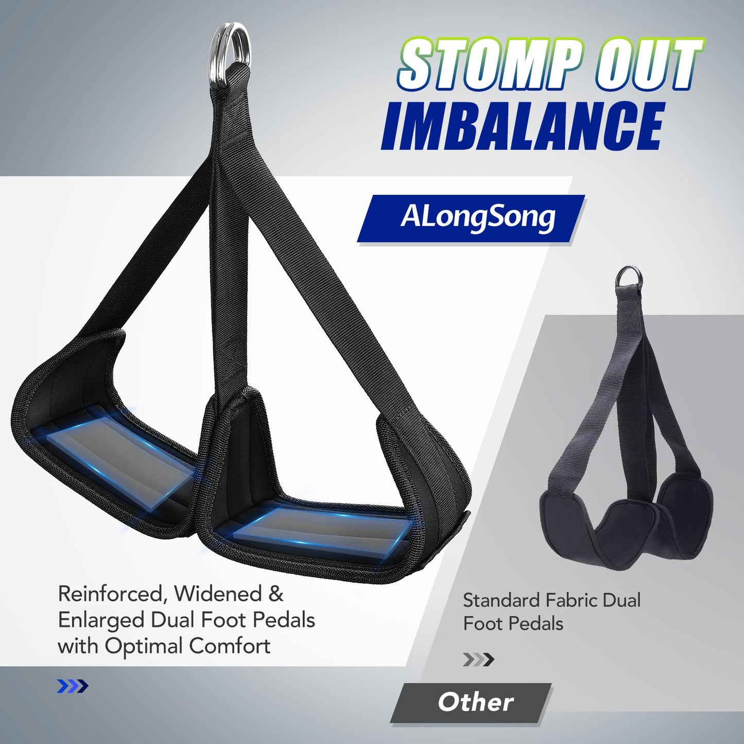 ALongSong Pull Up Assistance Bands with Foot Support Pedal - Upgraded Heavy Duty Resistance Bands