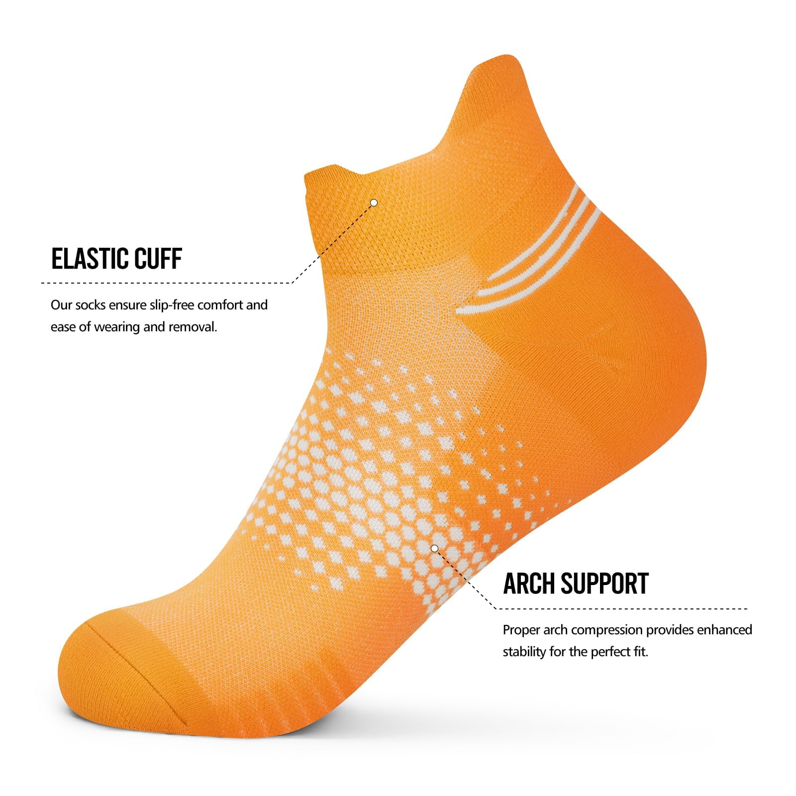 PAPLUS Ankle Compression Socks for Women, 6 Pairs Cushioned Running Socks