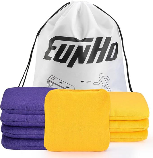 EunHo Cornhole Bags Set of 8 Regulation Size & Weight Corn Hole Bean Bags Official Professional All