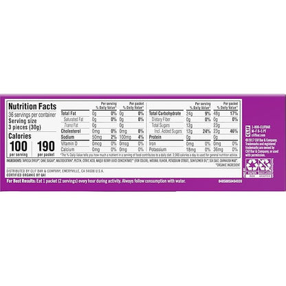 CLIF BLOKS - Mountain Berry Flavor - Energy Chews - Non-GMO - Plant Based - Fast Fuel for Cycling and Running - Quick Carbohydrates and Electrolytes - 2.12 oz. (18 Count)