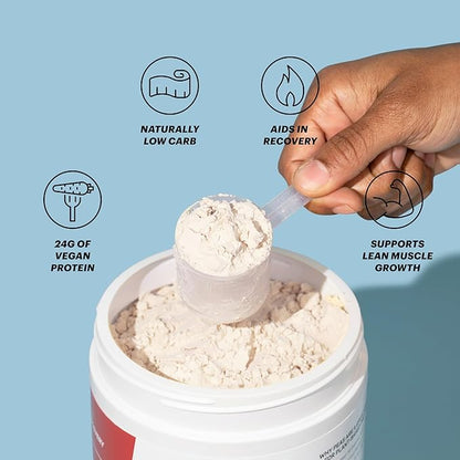 TB12 Plant Based Protein Powder by Tom Brady, 24g of Vegan Pea Protein, Low Sugar, Low Carb, Non-GMO, Meal Replacement, Keto Friendly, Paleo, Sugar Free, Cookies and Cream Flavor (30 Servings)