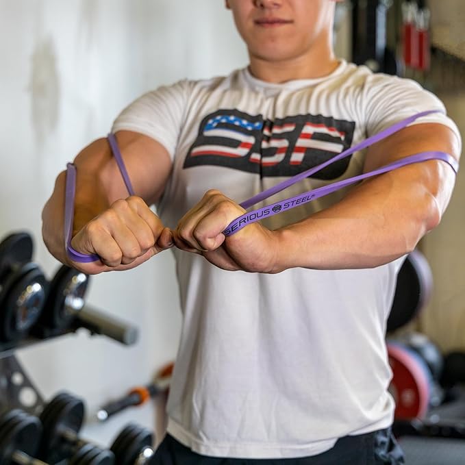Serious Steel Fitness 37" Resistance Training Bands (Portable Exercise Band System Training Bands- Great for Individuals Looking for Tension Throughout The Exercise)