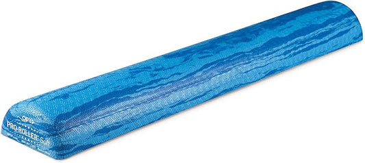 OPTP PRO-Roller Soft Density Foam Roller ??Low Density Soft Foam Roller for Physical Therapy, Pilates, Yoga Foam Roll Exercises, and Muscle Recovery - Blue 36" x 6" x 3" Half-Round