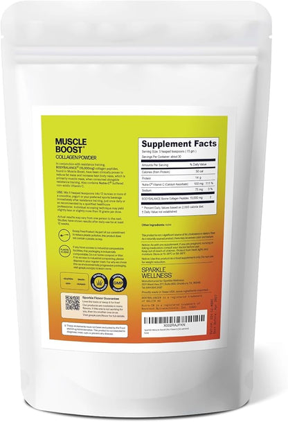 Muscle Boost (No Flavor) [30-Serves] | Collagen Supplement Powder with Hydrolyzed BODYBALANCE Collagen Peptides & Buffered Vitamin C | Improves Body Composition
