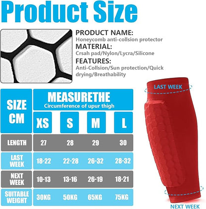 Soccer Shin Guards Shin Pads for Kids Youth Adult, Calf Compression Sleeve with Honeycomb Pads, Support for Shin Splint Baseball Boxing Kickboxing MTB