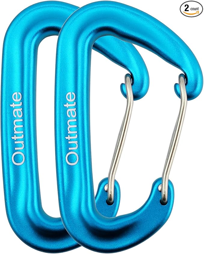 12kN 3.2"x2" Heavy-Duty Carabiner Clips - Durable, Lightweight Aluminum Alloy Carabiners for Hiking, Camping, Keychains, Dog Leashes, Hammocks & More