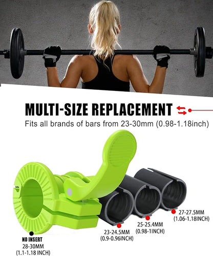Barbell Clips 1 Inch Quick Release Weight Clamps 0.9-1.18inch Multi-Size Adjustable Olympic Clamps for Bars