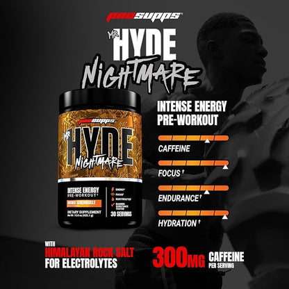 PROSUPPS Mr. Hyde Nightmare Pre Workout Powder with Caffeine & Beta Alanine - Preworkout for Intense Energy, Mental Focus & Performance - Gym & Fitness Supplements (Orange Creamsicle, 30 Servings)