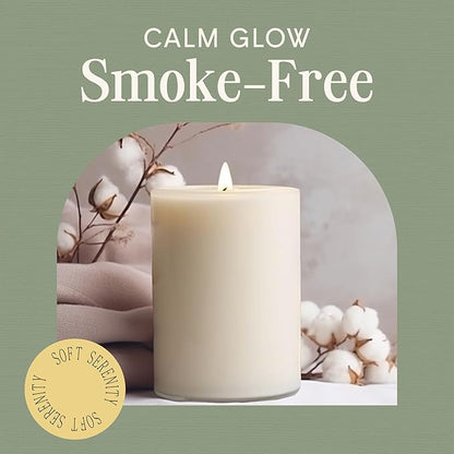 Mister Candle Dripless Vanilla Scented Ivory Pillar Candle Hand Made Vanilla Pillar Candles with Essential Oils for Home Decor, Premium Wax, 100 Hr Burn Time (4x6 inch)