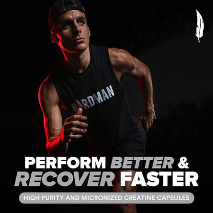 Micronized Creatine Monohydrate Capsules for Muscle Growth & Recovery, Pre & Post Workout, Vegan Creatine, Caffeine Free, Gluten Free, Sugar Free | 50 Servings | 250 Capsules