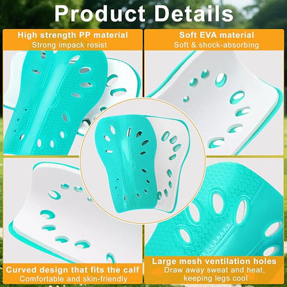 2 Pairs Shin Guards Soccer for Kids,Shin Pads Extra Lightweight Breathable Slide in Shin Guard for Football Training Match Outdoor Activities Protective Slip-in Shin Guards for Boys Girls