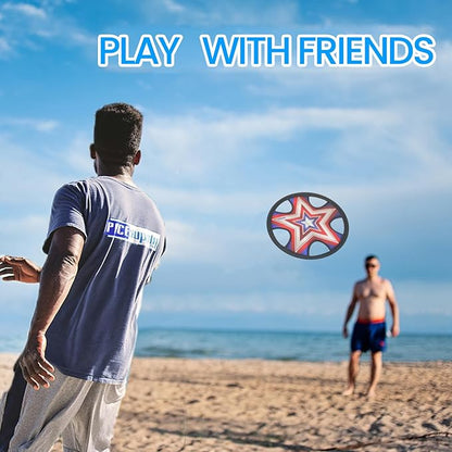 Outdoor Two Soft Frisbee Throwing Disc, Flying Disc, Flying Saucer for Man and Woman in Yard, Beach, Lawn, Camping, Pool (Neon Lamp + Shield)