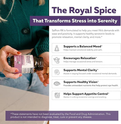 Organic Saffron Extract: Optimized Extract with Safromotivines, Safranal, and Crocins – Clinically Studied | Premium Persian Sargol Quality | Supports Mood, Calmness, and Relaxation – 30 Servings