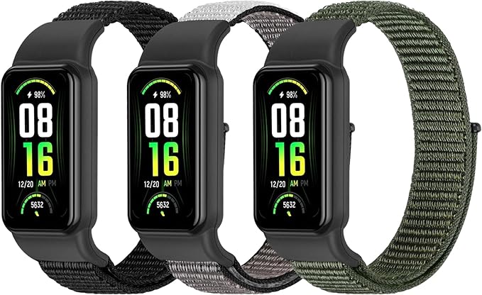 YCHDDER Solo Loop Nylon Bands Compatible with Amazfit Band 7 Straps,Soft Breathable Comfortable Adjustable Colorful Sports Replacement Wristband for Amazfit Band 7 for Men Women