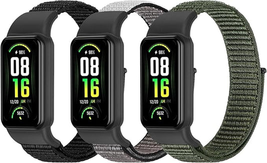 YCHDDER Solo Loop Nylon Bands Compatible with Amazfit Band 7 Straps,Soft Breathable Comfortable Adjustable Colorful Sports Replacement Wristband for Amazfit Band 7 for Men Women