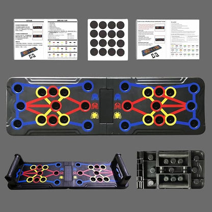 Push Up Board, Portable 25-In-1 Push up Board for Men, | Pilates Bar & Fitness Accessories with Resistance Bands & Ab Roller Wheel, Professional Strength Training Equipment For Man and Women