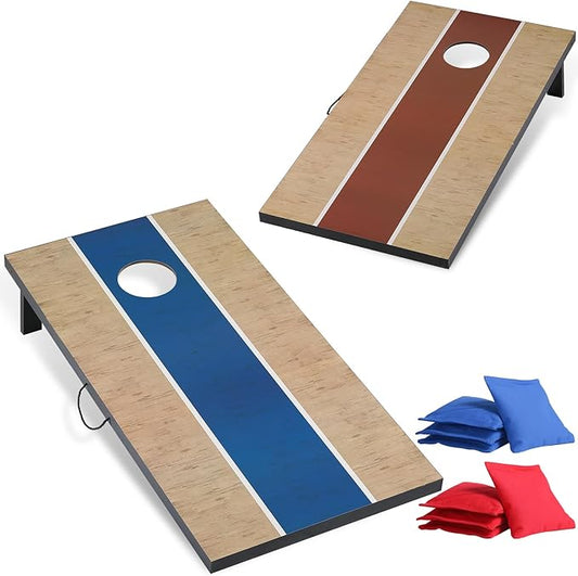 Cornhole Sets 4 x 2 ft / 3 x 2 ft with 8 Bean Bags Regulation Size, Corn Hole Games for Adults