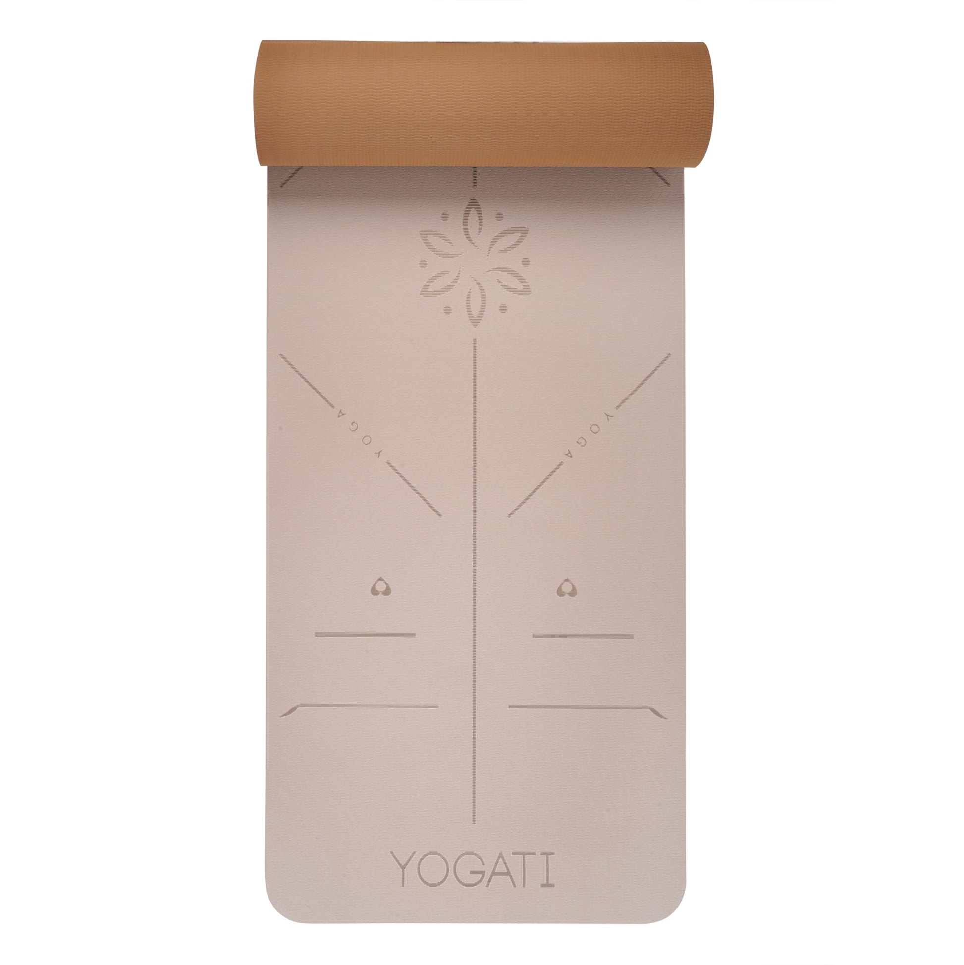 YOGATI® Non Slip Yoga Mat with Alignment Lines. Home Workout Mat for Women, Men and Kids. Thick