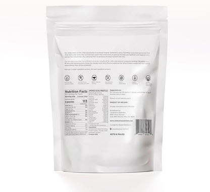 Centenarius Nutrition Grass Fed Whey Protein Unflavored Powder 500g with Natural Amino Acids for Optimized Muscle Growth, Recovery & Efficiency - Cold-Filtered, No Additives or Hormones