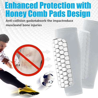 Soccer Shin Guards Shin Pads for Kids Youth Adult, Calf Compression Sleeve with Honeycomb Pads, Support for Shin Splint Baseball Boxing Kickboxing MTB