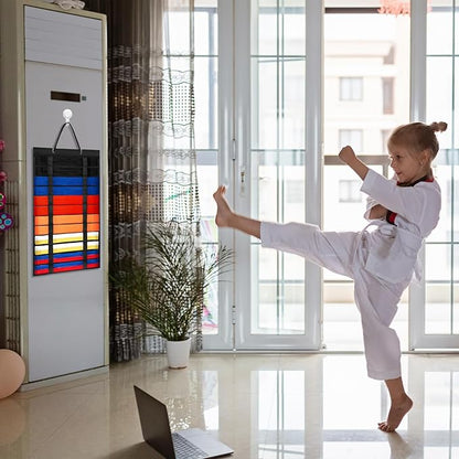 2 Pack Martial Arts Belts Organizer, Hanging Karate Belt Display Holds 12 Karate Belts for Martial Arts Learners(No Accessories Included)