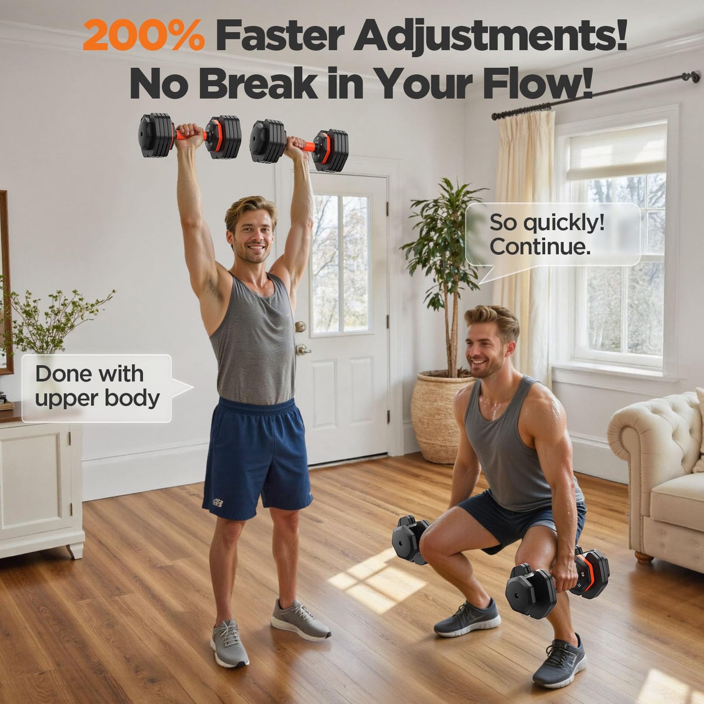 2026 FDB2 Updated Adjustable Dumbbell Set of 2, 5-in-1 Weights Dumbbell Set with Storage Box, 55lbs