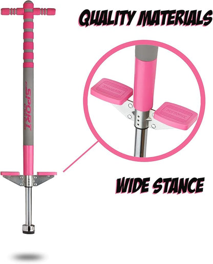 New Bounce Pogo Stick for Kids - Pogo Sticks, 40 to 80 Lbs - Sport Edition, Quality, Easy Grip, PogoStick for Hours of Wholesome Fun
