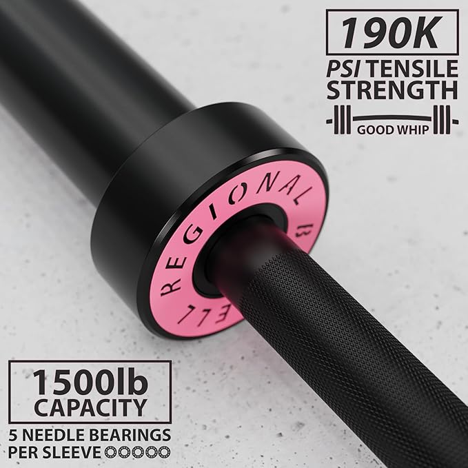 Synergee Regional Olympic 20kg Men’s and 15kg Women’s Hard Chrome & Black Phosphate Barbells. Rated 1500lbs for Weightlifting and Powerlifting.