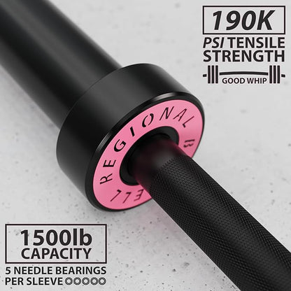Synergee Regional Olympic 20kg Men’s and 15kg Women’s Hard Chrome & Black Phosphate Barbells. Rated 1500lbs for Weightlifting and Powerlifting.