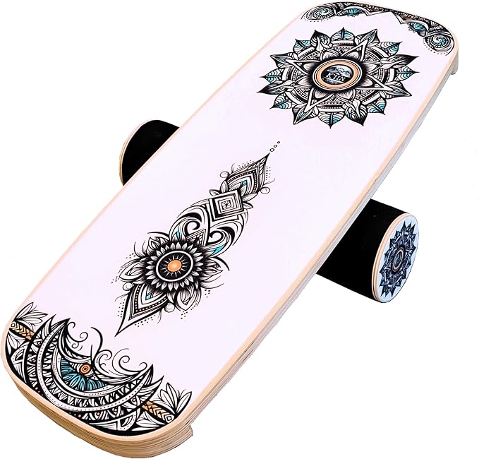 Kiin Balance Board Trainer, adjustable stoppers ??Indo Board, Balancing Board for Surfing, Core Training, Wobble Board for Skateboarding, Surfing, Skating, Yoga and Fitness.