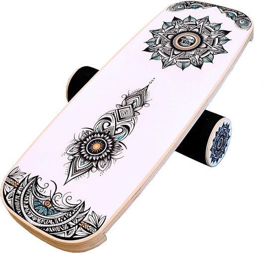 Kiin Balance Board Trainer, adjustable stoppers ??Indo Board, Balancing Board for Surfing, Core Training, Wobble Board for Skateboarding, Surfing, Skating, Yoga and Fitness.