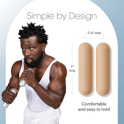 Bala Bars Dumbbell Set for Women & Men - Set of 2 Bars Designed for Walking, Strength Training, HIIT, Boxing & Aerobics - Hand Weights for Working Out at Home