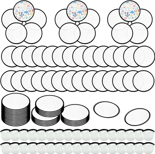 Foldable Flying Disc Fans Set with Bags, 9.8 Inch Black Egde Fabric Beach Flying Disc for Wedding
